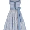 Midi Dirndl 65 cm hellblau silber Elena 014818 ~ 40