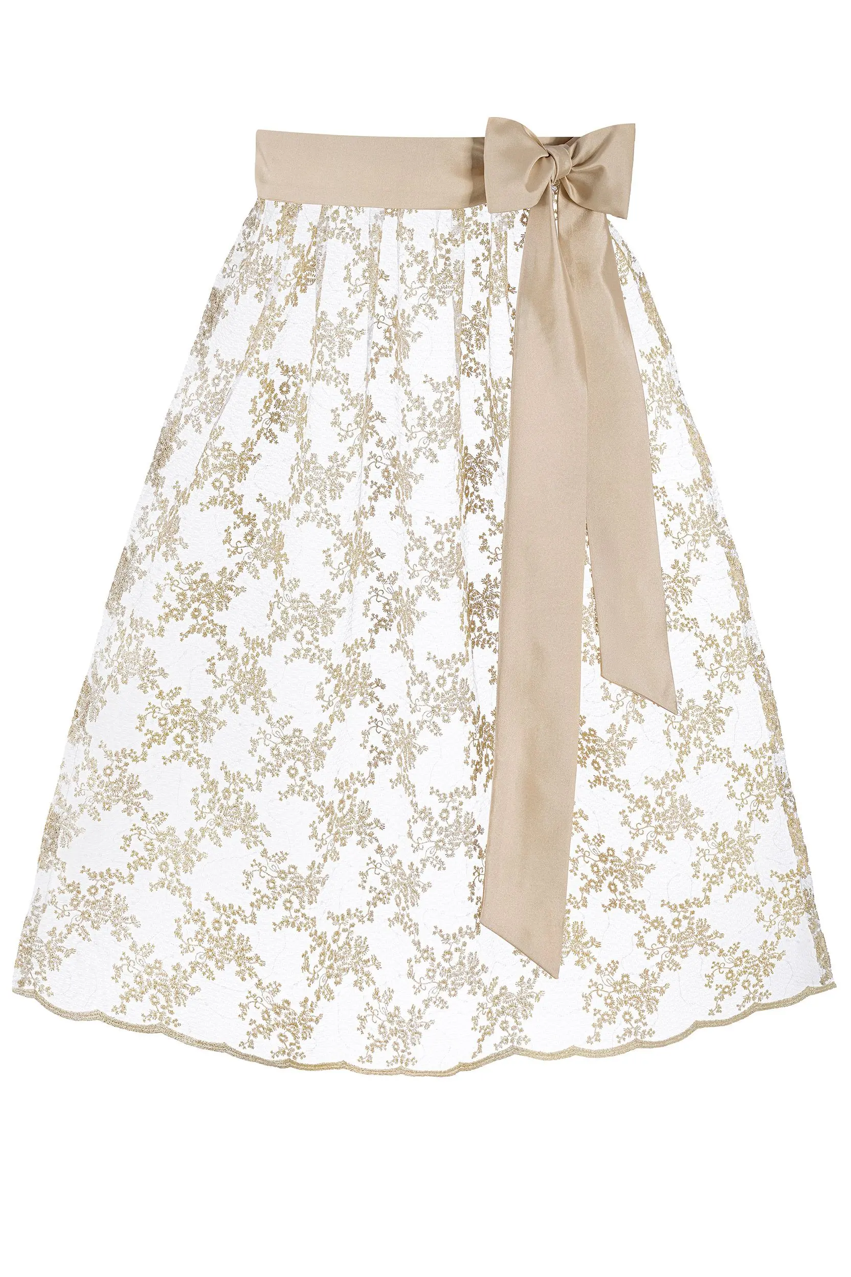 Dirndlschürze aus Blumenspitze (65 cm) ~ S ~ gold