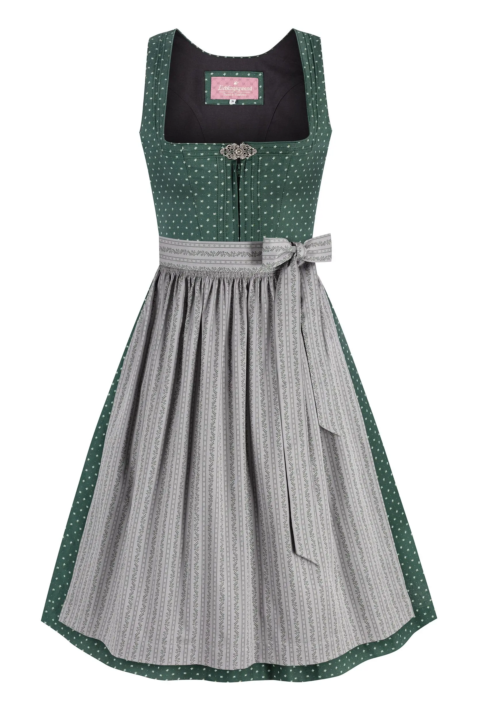 Dirndl ERIKA (65 cm) ~ 36 ~ dunkelgrün