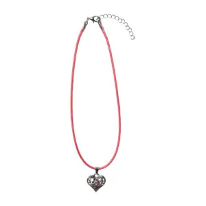 Kinder Collier mit Herzanhänger 000159 ~ pink