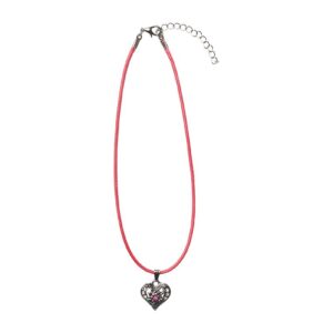 Kinder Collier mit Herzanhänger 000159 ~ pink
