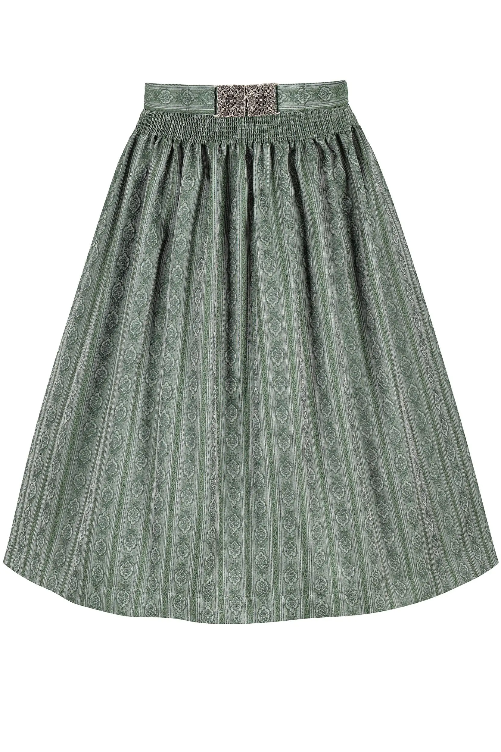 Dirndlschürze mit Ornamentmuster (65 cm) ~ XL ~ dunkelgrün