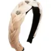 Samt Haarreif mit Strass-Edelweiß ~ beige