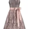 Midi Dirndl 65 cm grau altrosa Kim 014992 ~ 34