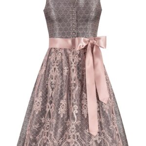 Midi Dirndl 65 cm grau altrosa Kim 014992 ~ 32