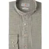 Trachtenhemd langarm grün kariert Leon 004204 - slimfit ~ XS
