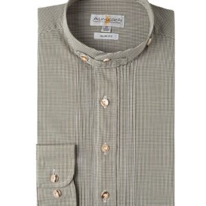 Trachtenhemd langarm grün kariert Leon 004204 - slimfit ~ XS