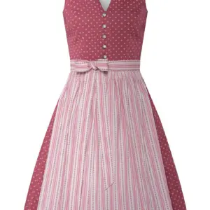Mini Dirndl 60 cm rosenholz altrosa gemustert Valentina 009059 ~ 42