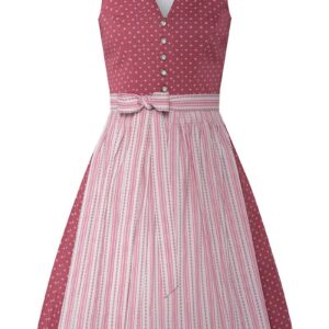 Mini Dirndl 60 cm rosenholz altrosa gemustert Valentina 009059 ~ 42