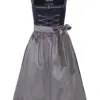 Dirndl lang 80 cm dunkelblau gemustert silber Anneliese 003667 ~ 38