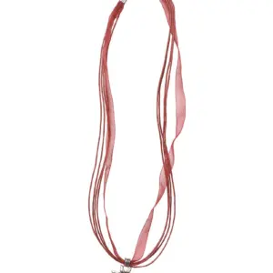 Collier mit Edelweissanhänger 000157 ~ dunkelrot