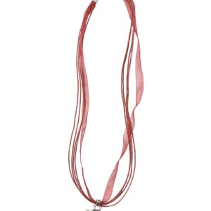 Collier mit Edelweissanhänger 000157 ~ dunkelrot