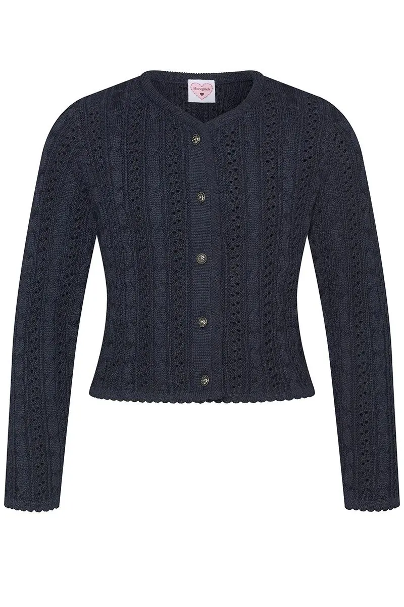 Mädchen Trachten Strickjacke dunkelblau Modell: Lilly 009522 ~ 116