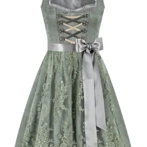 Mini Dirndl 60 cm salbei geblümt Sharon 014616 ~ 40