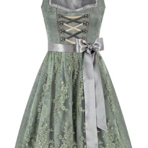 Mini Dirndl 60 cm salbei geblümt Sharon 014616 ~ 40