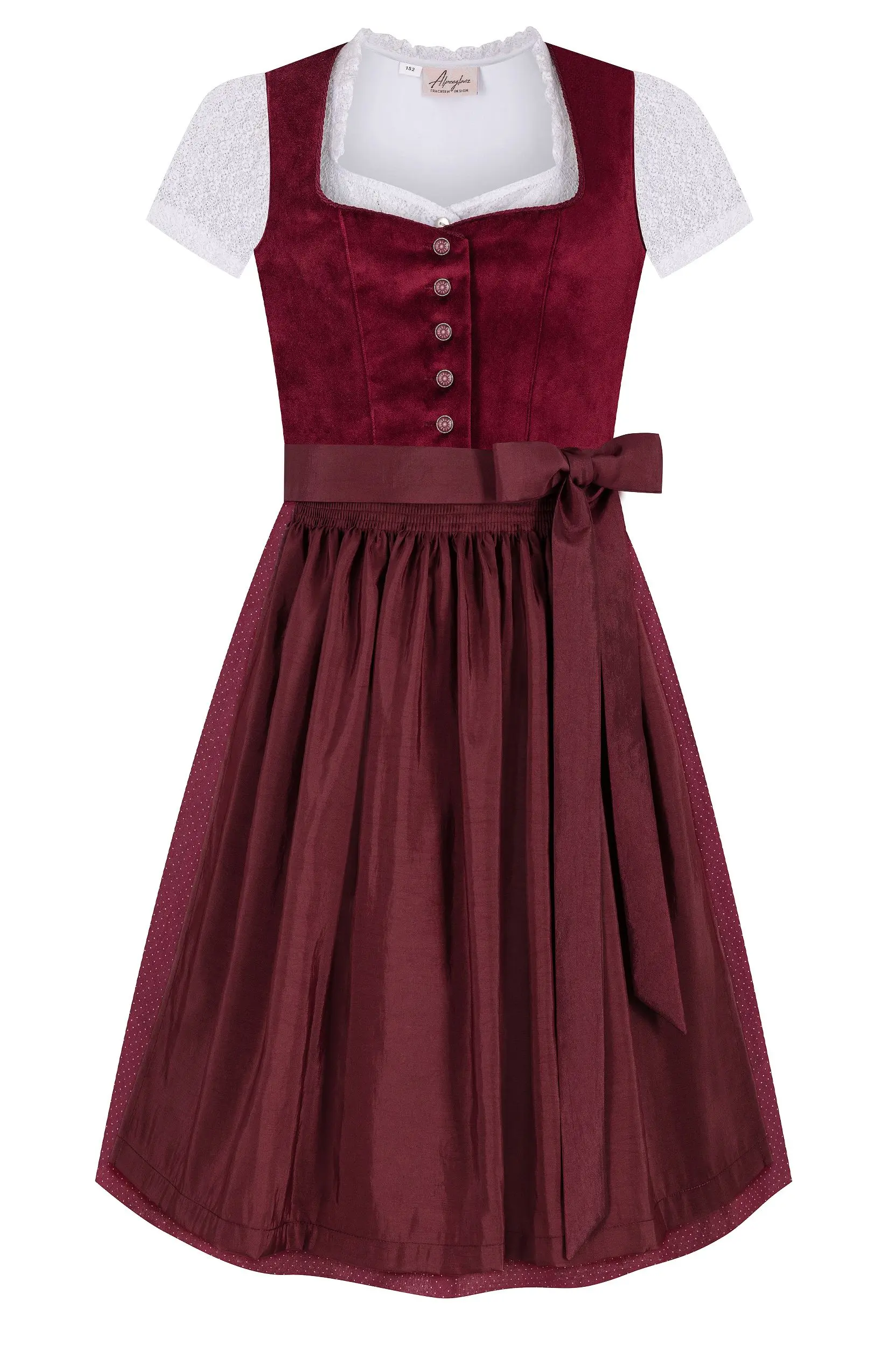 Kinderdirndl TEGERNSEE ~ 116 ~ dunkelrot