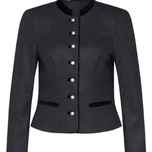 Damen Lodenjacke anthrazit schwarz mit Samtkragen Ebbs 004841 ~ 38