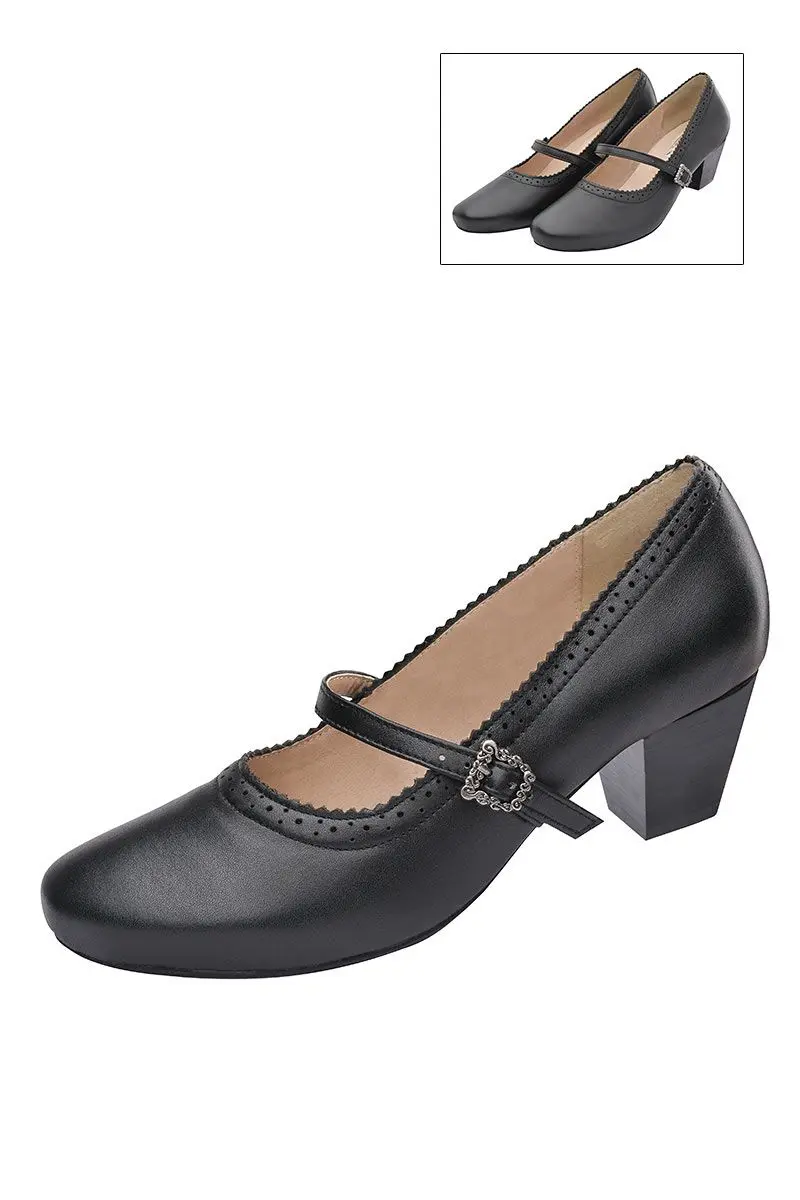 Pumps schwarz mit Riemchen 005398 ~ 38