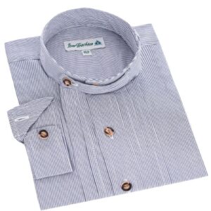 Kinder Trachtenhemd langarm blau gestreift 006407 ~ 86