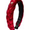 Samt Haarreif mit Perlen ~ rot