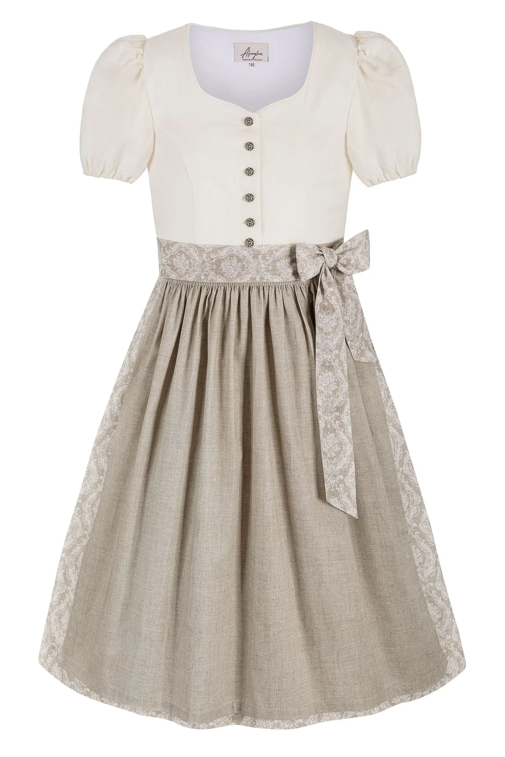 Kinderdirndl JOHANNA ~ 128 ~ beige