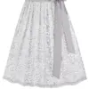 Dirndlschürze floral gemustert (70 cm) ~ XS ~ silbergrau