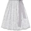 Dirndlschürze floral gemustert (70 cm) ~ XS ~ silbergrau