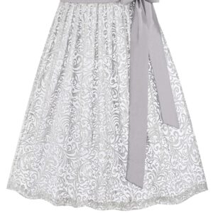 Dirndlschürze floral gemustert (70 cm) ~ XS ~ silbergrau