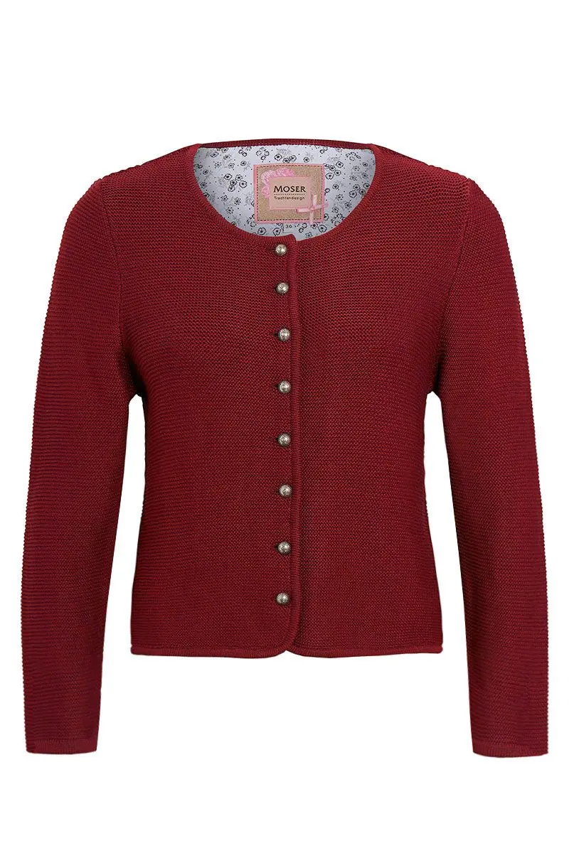 Trachten Strickjacke dunkelrot Franziska 014416 ~ 32