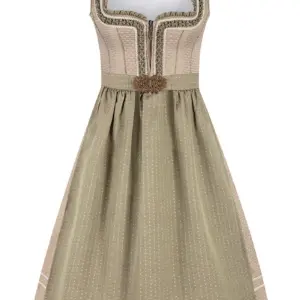 Midi Dirndl 65 cm taupe salbei Leni 015773 ~ 42