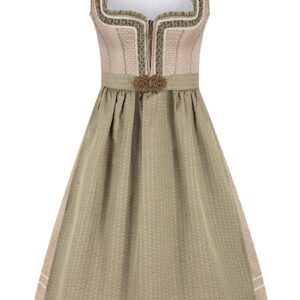 Midi Dirndl 65 cm taupe salbei Leni 015773 ~ 42
