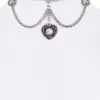 Kropfband verschiedenfarbig mit Kette und Anhängern 011347 ~ grau