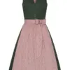 Midi Dirndl 65 cm grün altrosa Valentina 014425 ~ 32