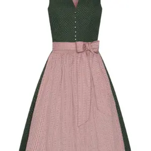 Midi Dirndl 65 cm grün altrosa Valentina 014425 ~ 32