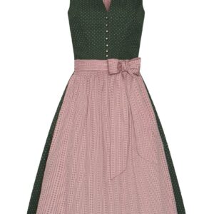 Midi Dirndl 65 cm grün altrosa Valentina 014425 ~ 30