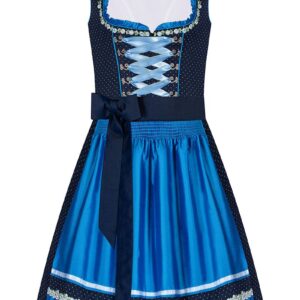 Mini Dirndl 55cm dunkelblau gepunktet blau Luise 006929 ~ 32