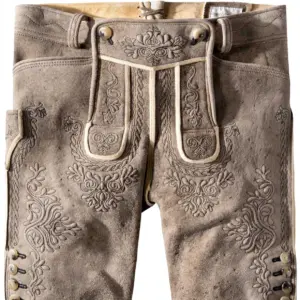 Hirschlederhose Hochries (oid grau-schwarz