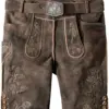 Trachtenlederhose Bastian (kiesel gespeckt