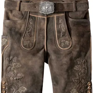 Trachtenlederhose Bastian (kiesel gespeckt