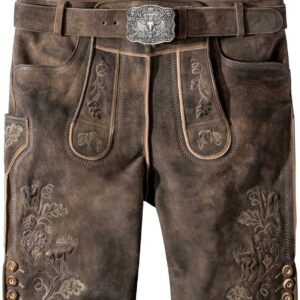 Trachtenlederhose Bastian (kiesel gespeckt