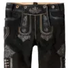 Trachtenlederhose Beppo4 (schwarz gespeckt