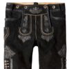 Trachtenlederhose Beppo4 (schwarz gespeckt