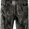 Trachtenlederhose Bertl (graphit gespeckt