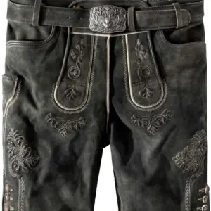 Trachtenlederhose Bertl (graphit gespeckt