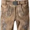 Trachtenlederhose Girgl (senf gespeckt-grau
