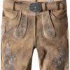 Trachtenlederhose Girgl (senf gespeckt-grau