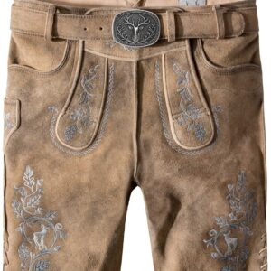 Trachtenlederhose Girgl (senf gespeckt-grau