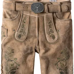 Trachtenlederhose Girgl (senf gespeckt-grün