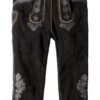 Trachtenlederhose Justin4 (schwarz gespeckt