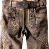 Trachtenlederhose Logan (kiesel gespeckt